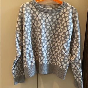 Abercrombie Kids Gray and White Crew Neck Sweater